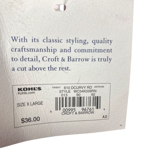 Croft Barrow Womens Fleece Vest Zip Mock Neck Size XL  Red -Retail: $36 - Picture 4 of 11